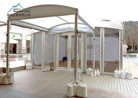 6M Glass Tent & 3M Walkway Tent for Outdoor Retail Space